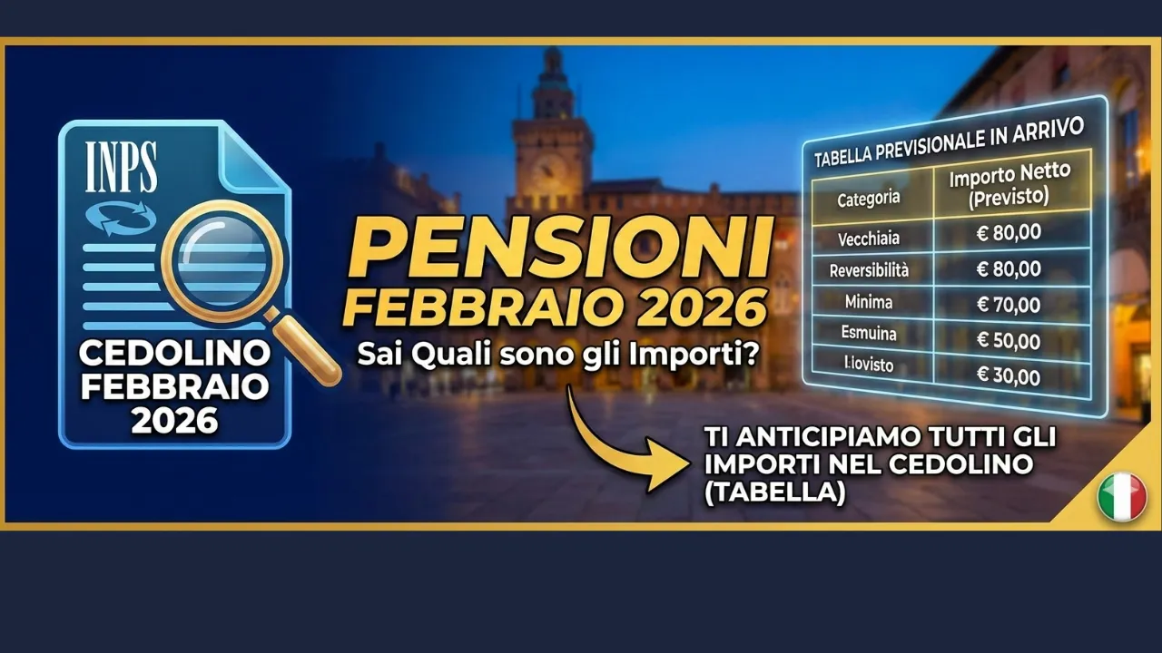 Sai Quali sono gli Importi delle Pensioni di Febbraio 2026? Ti anticipiamo tutti gli importi nel Cedolino (Tabella)